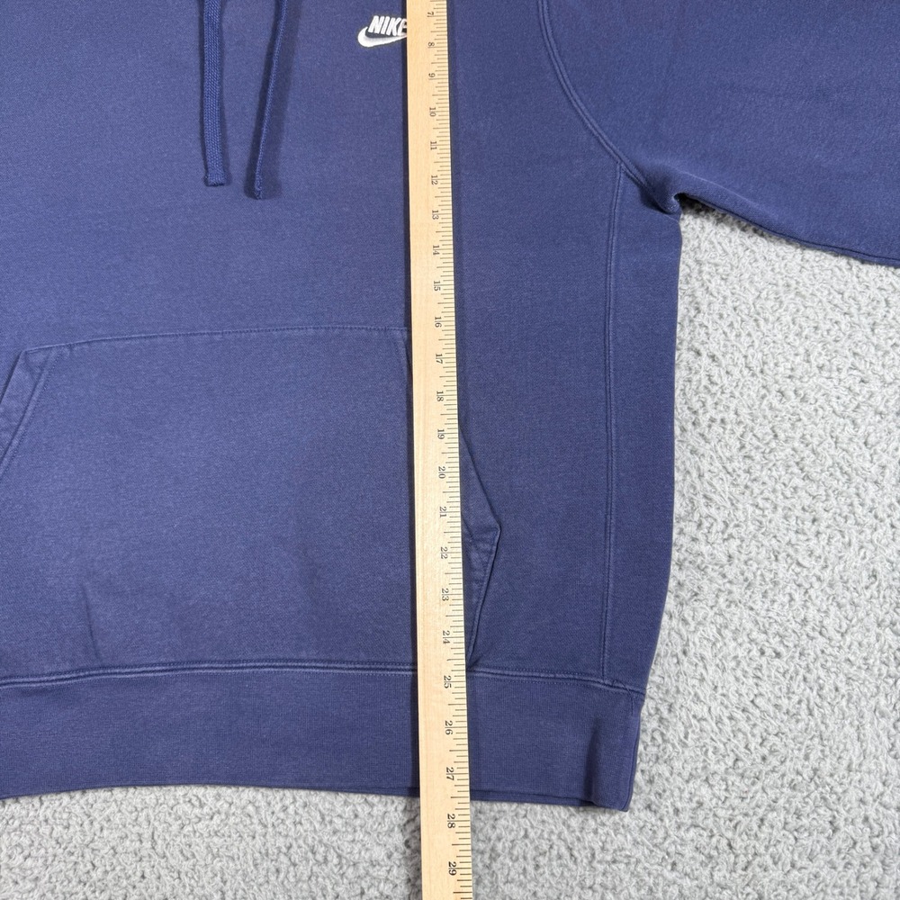 Nike Hoodie Size Large Blue Fleece Logo Pullover Sweatshirt Long-Sleeve - Picture 8 of 10